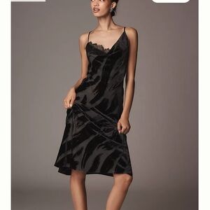 Elegant Black Lace Trim Slip Dress